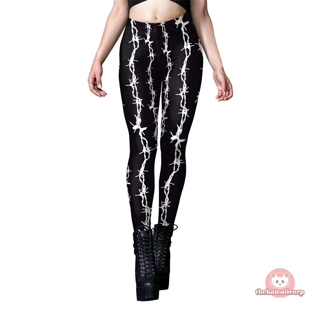 2 Tone Butterfly Sketch 3D Print Women Leggings – High Waist Fitness Pants