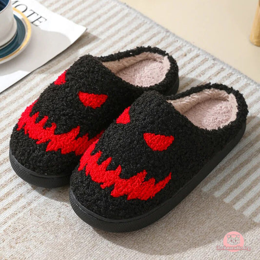 Cozy Winter All Saints' Day Pumpkin Slippers for Couples