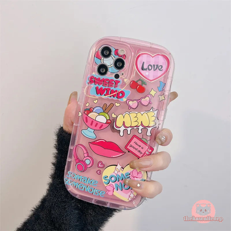 Pink Y2k Silicone Phone Case for iPhone