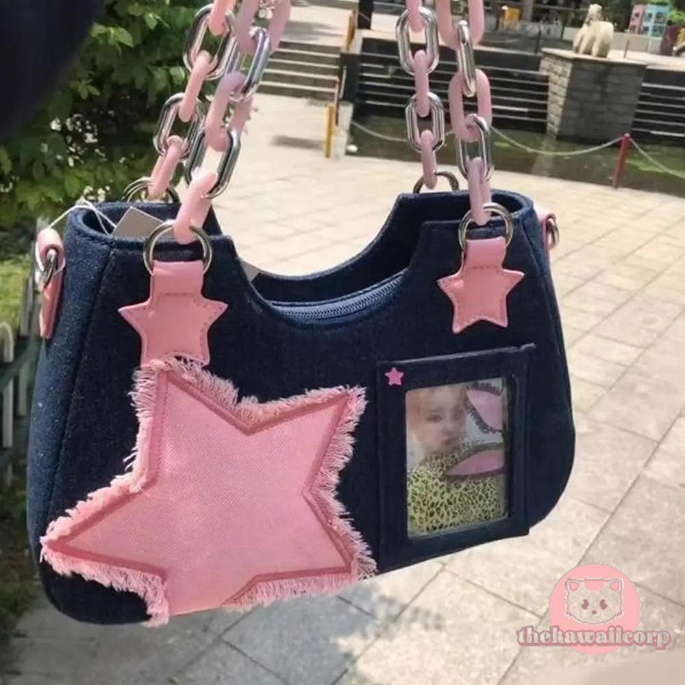 Vintage Korean Fashion Shoulder Bags with Harajuku Star Style