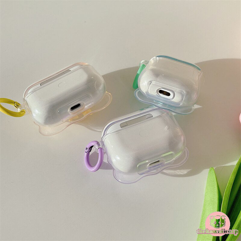 Cute 3D Candy Color Bow Gradient Clear Airpods Case - Soft & Protective