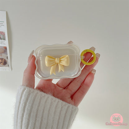 Cute 3D Candy Color Bow Gradient Clear Airpods Case - Soft & Protective