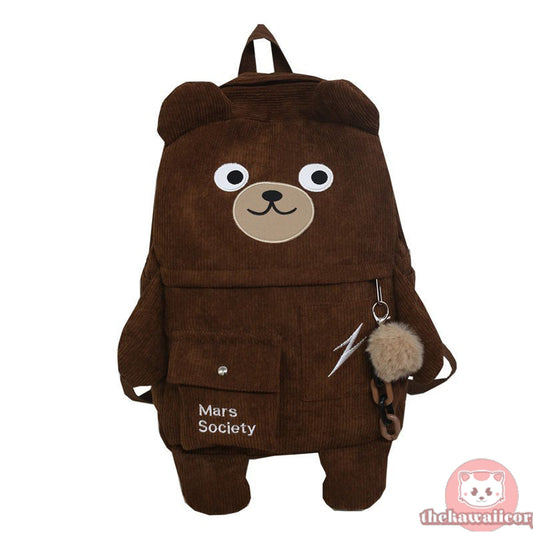 Cute Kawaii Bear Multi-Pocket School Bag with Large Capacity