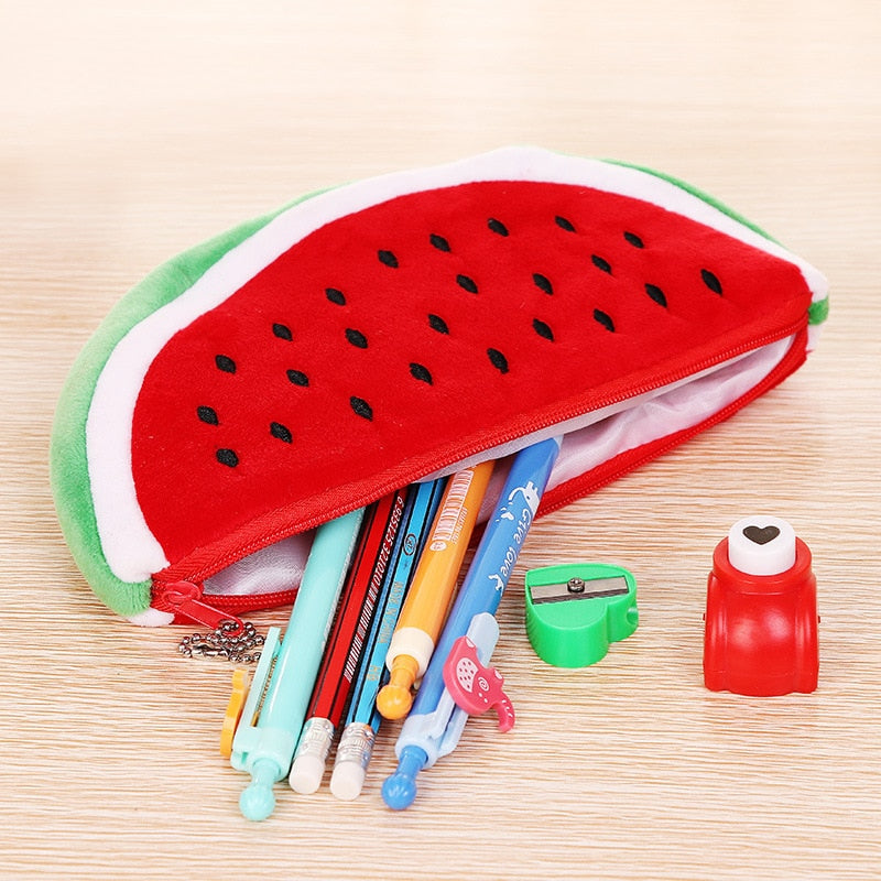Fruity Watermelon Plush Kawaii Pencil Case