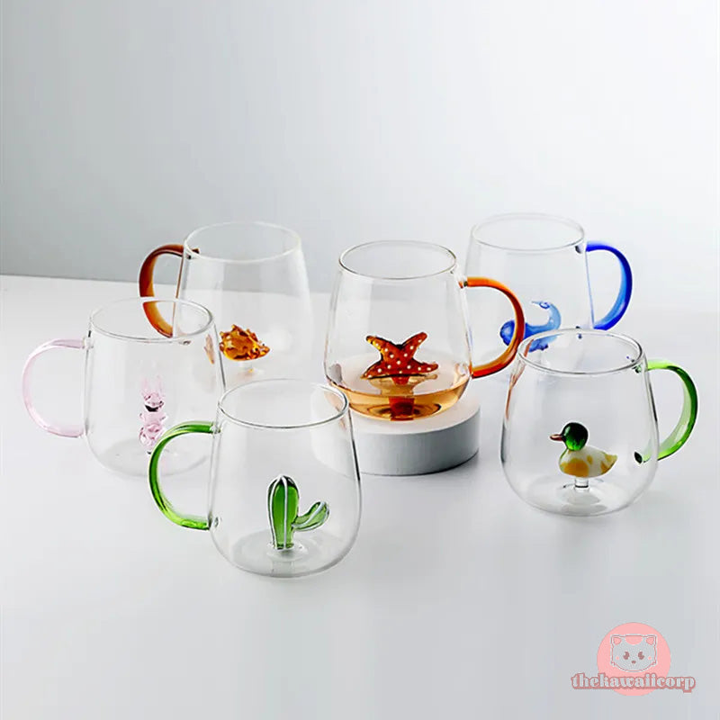 Cute 3D Animal Glass Morning Mug