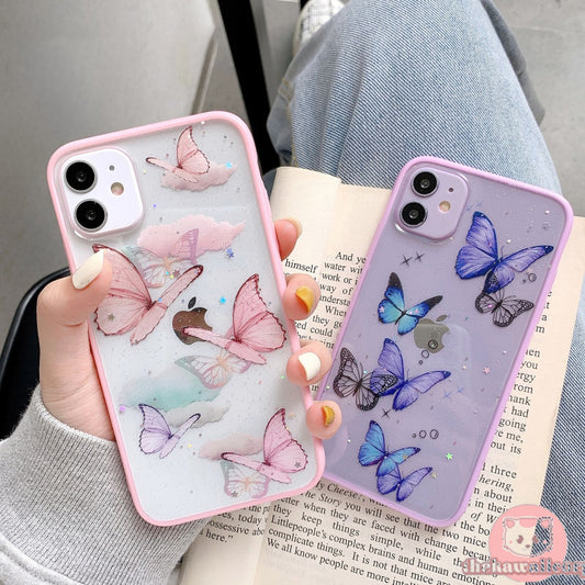 Butterfly Candy Glitter Phone Case for iPhone 11-14 Pro Max, XR-XS Max, 7-8 Plus, X, and SE2022