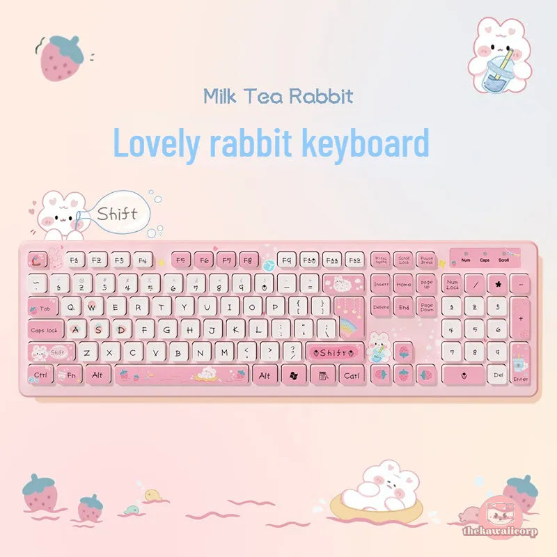 Shop Kawaii Rabbit Pink Wireless Keyboards