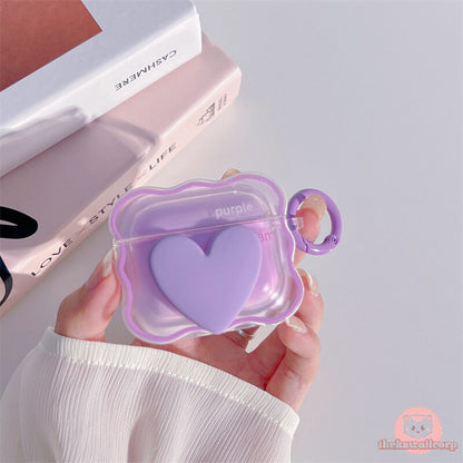 Cute 3D Candy Color Bow Gradient Clear Airpods Case - Soft & Protective