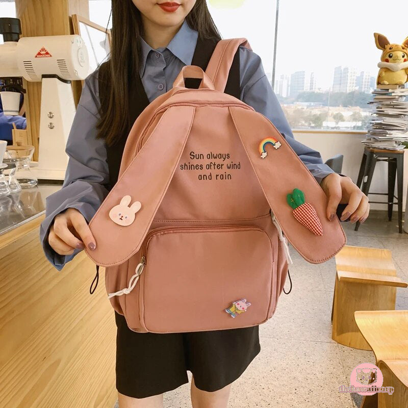 Kawaii Bunny School Bag for Girls