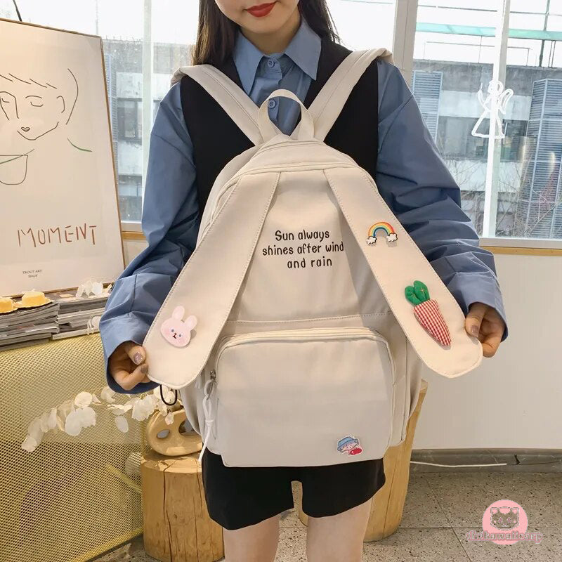 Kawaii Bunny School Bag for Girls