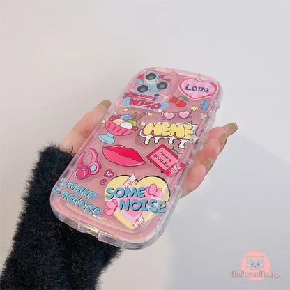 Pink Y2k Silicone Phone Case for iPhone