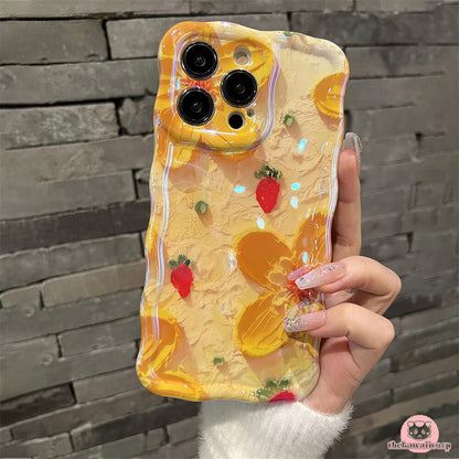 INS Style Oil Painting Retro Flower Phone Case - iPhone 14 Pro Max, 13, 12, 11 Pro Max, and 14 Plus