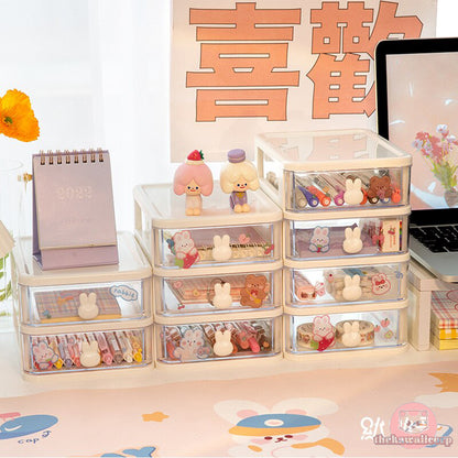 Cute Dustproof Desktop Storage Box and Jewelry Organizer