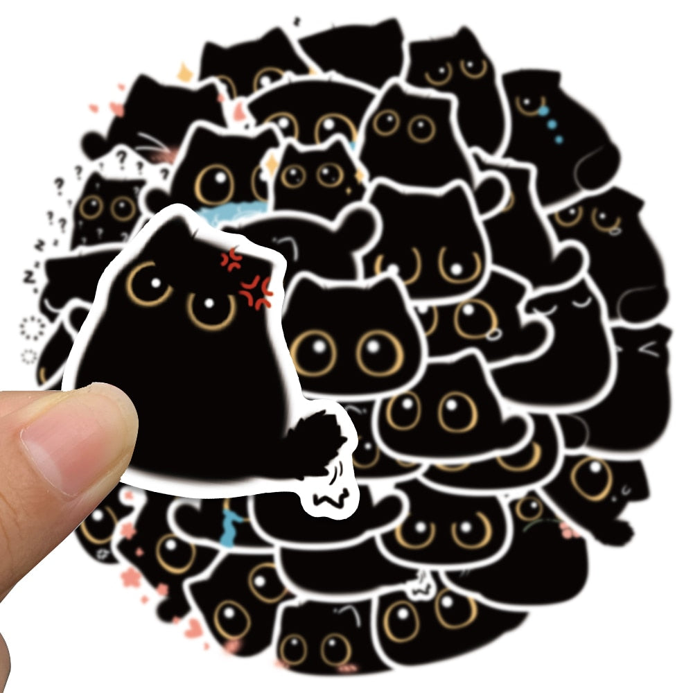 Kawaii Black Cat Stickers - Cute, Versatile, and Fun