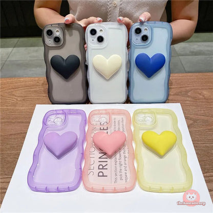 Curly Wave Frame Love Heart Soft Protective Cover For iPhone
