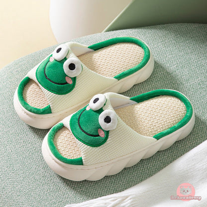 Comfy & Cute Platform Linen Slippers - Anti-slip Indoor & Beach Sandals