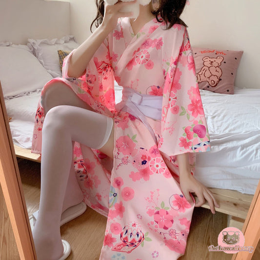 Sweet & Cute Kimono Pajamas Dress for Women