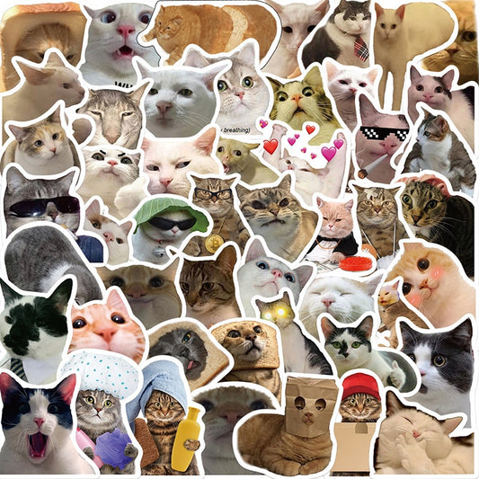 Kawaii Cat Mood Stickers - Aesthetic, Decorative, Fun